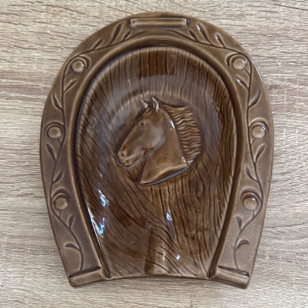 1960s Jamar of California Ceramic Horseshoe Ashtray